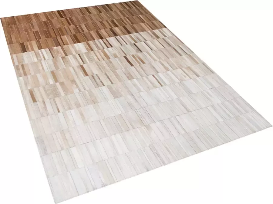 Beliani YAGDA Laagpolig vloerkleed Bruin 160 x 230 cm Koeienhuid leer - Foto 2