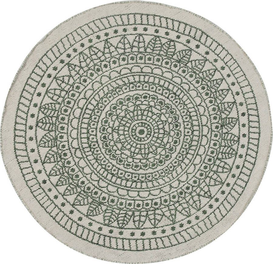 Beliani YALAK Outdoor vloerkleed Groen 140 cm Synthetisch materiaal