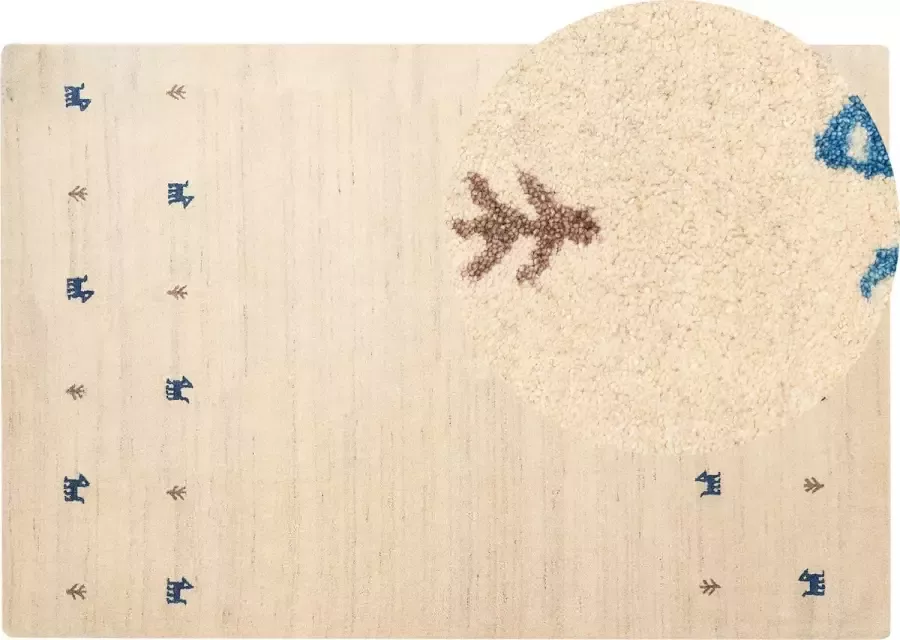 Beliani YALI Modern vloerkleed Lichtbeige 200 x 300 cm Wol