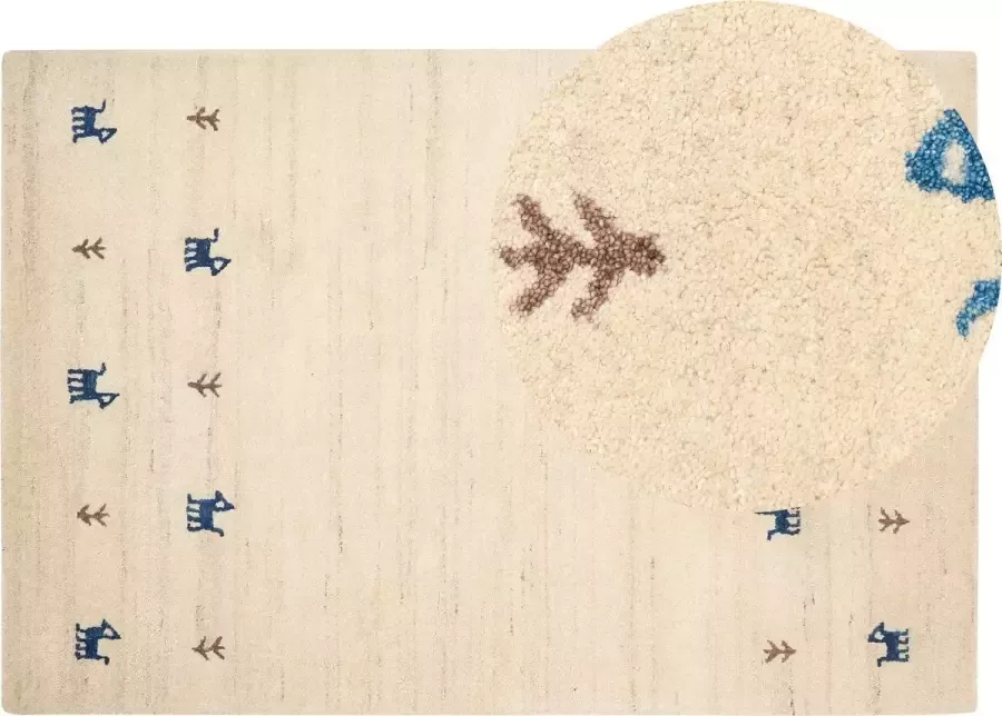 Beliani YALI Modern vloerkleed Beige 140 x 200 cm Wol - Foto 2