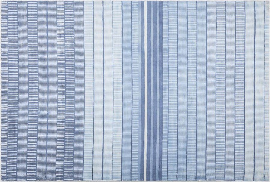 Beliani YARDERE Laagpolig vloerkleed Blauw 140 x 200 cm Viscose