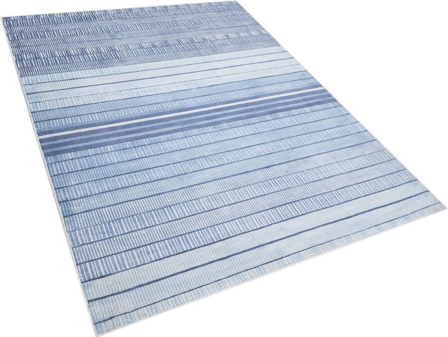 Beliani YARDERE Laagpolig vloerkleed Blauw 160 x 230 cm Viscose