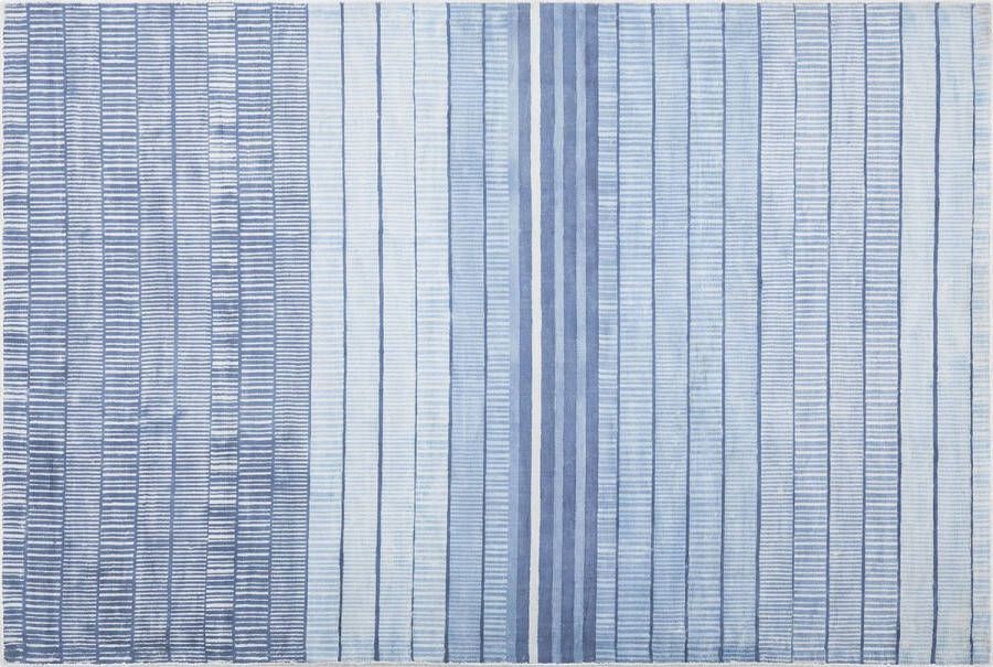 Beliani YARDERE Laagpolig vloerkleed Blauw 160 x 230 cm Viscose
