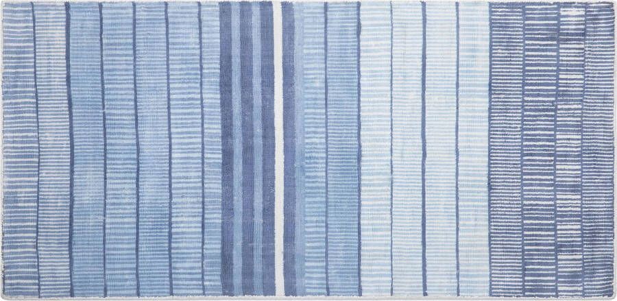 Beliani YARDERE Laagpolig vloerkleed Blauw 80 x 150 cm Viscose