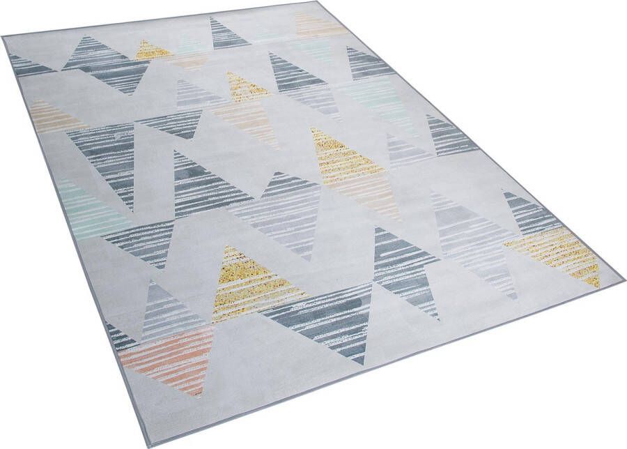 Beliani YAYLA Laagpolig vloerkleed Grijs 140 x 200 cm Polyester