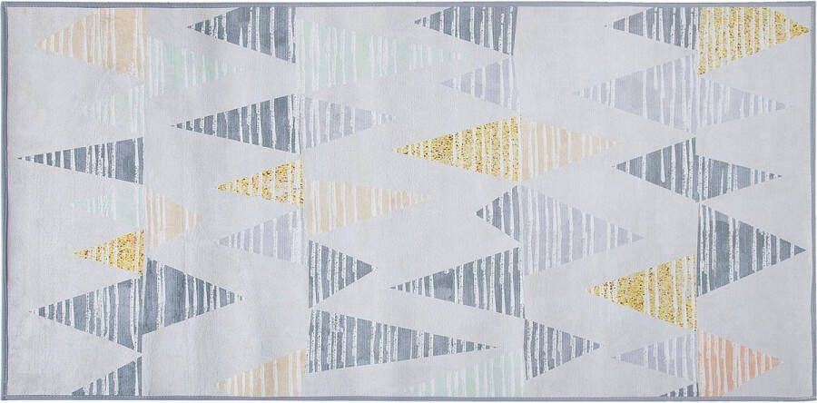 Beliani YAYLA Laagpolig vloerkleed Grijs 80 x 150 cm Polyester