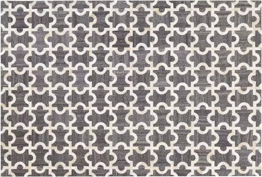 Beliani YEDISU Patchwork vloerkleed Grijs 140 x 200 cm Jacquard - Foto 3