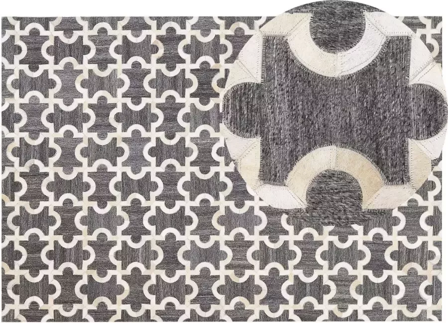 Beliani YEDISU Patchwork vloerkleed Grijs 160 x 230 cm Jacquard - Foto 2