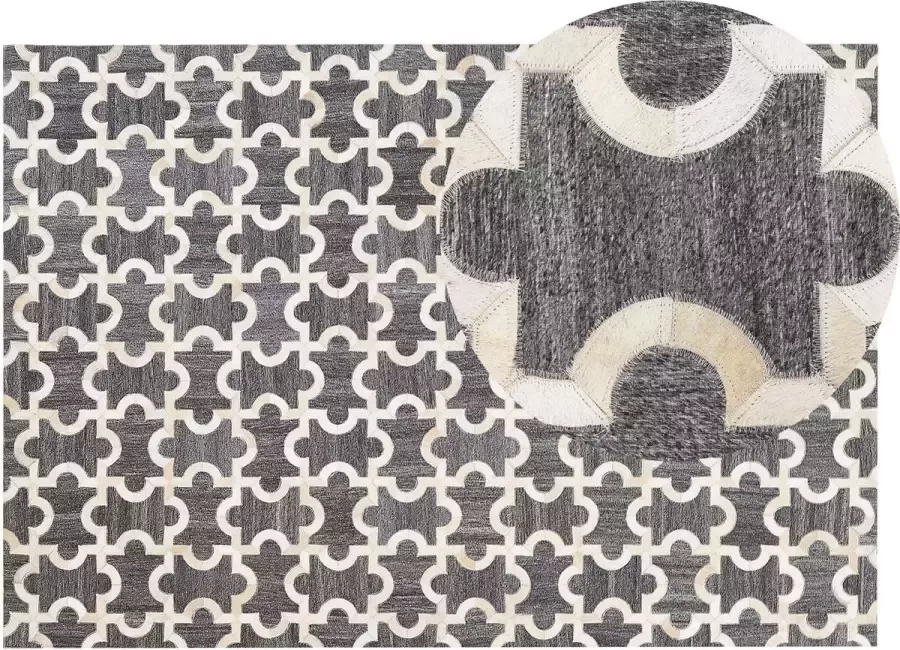 Beliani YEDISU Patchwork vloerkleed Grijs 140 x 200 cm Jacquard - Foto 2