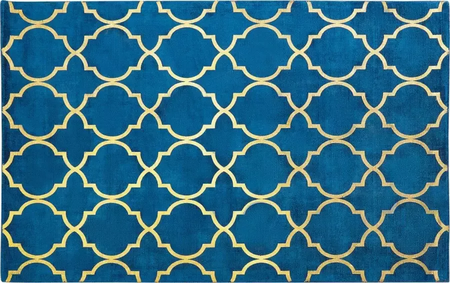 Beliani YELKI Vloerkleed Marineblauw 80 x 150 cm Viscose - Foto 2
