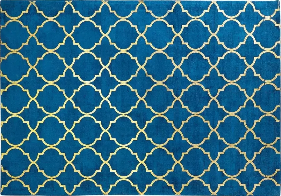 Beliani YELKI Vloerkleed Marineblauw 140 x 200 cm Viscose