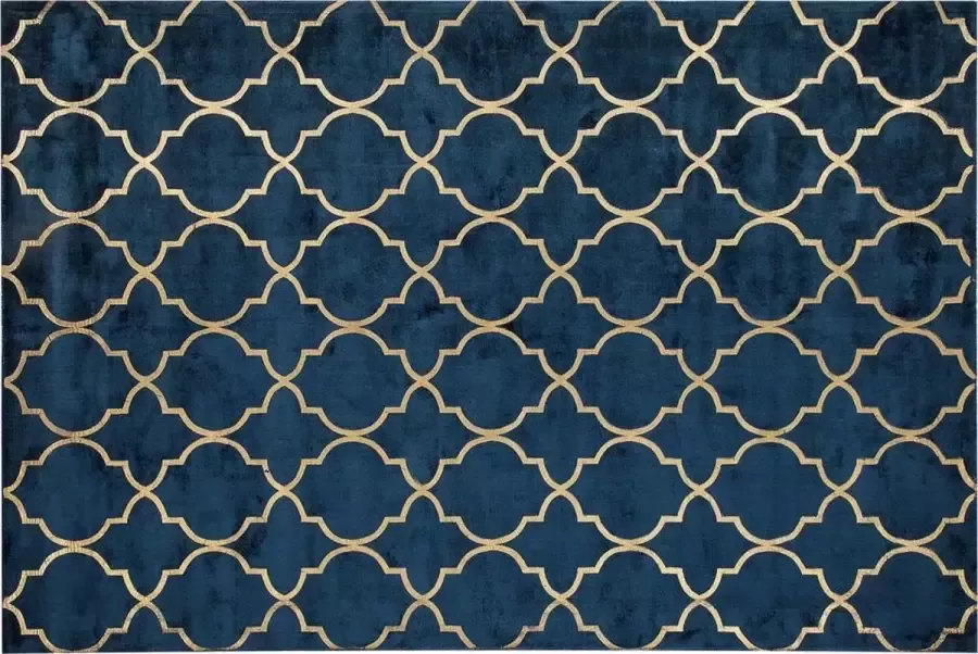 Beliani YELKI Vloerkleed Marineblauw 80 x 150 cm Viscose