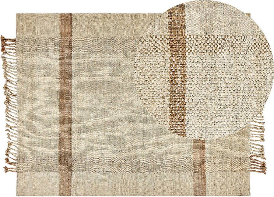 Beliani YELMEZ Modern vloerkleed Beige 140 x 200 cm Jute