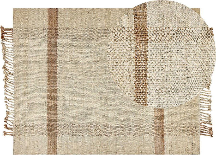 Beliani YELMEZ Modern vloerkleed Beige 160 x 230 cm Jute