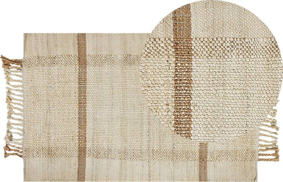 Beliani YELMEZ Modern vloerkleed Beige 80 x 150 cm Jute