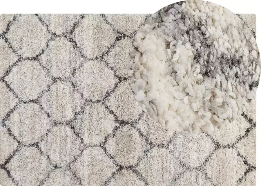 Beliani YEREVAN Shaggy tapijt Beige 200 x 300 cm Polypropyleen