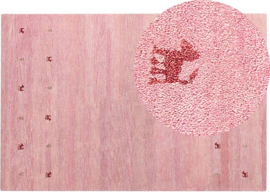 Beliani YULAFI Modern vloerkleed Roze 200 x 300 cm Wol