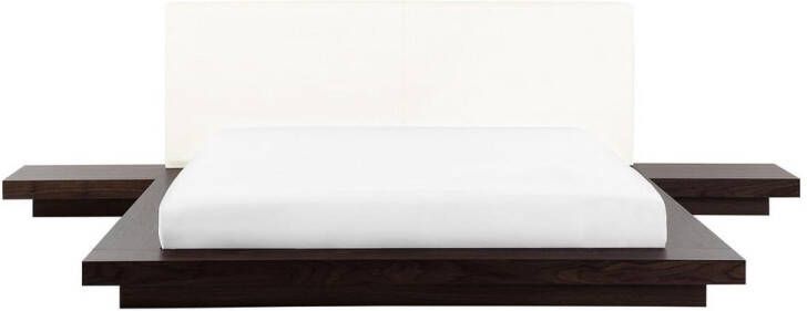 Beliani ZEN Futon tweepersoonsbed Donkere houtkleur 160 x 200 cm MDF - Foto 2