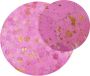 Beliani ZEYTIN Patchwork vloerkleed Roze 140 cm Koeienhuid leer - Thumbnail 1