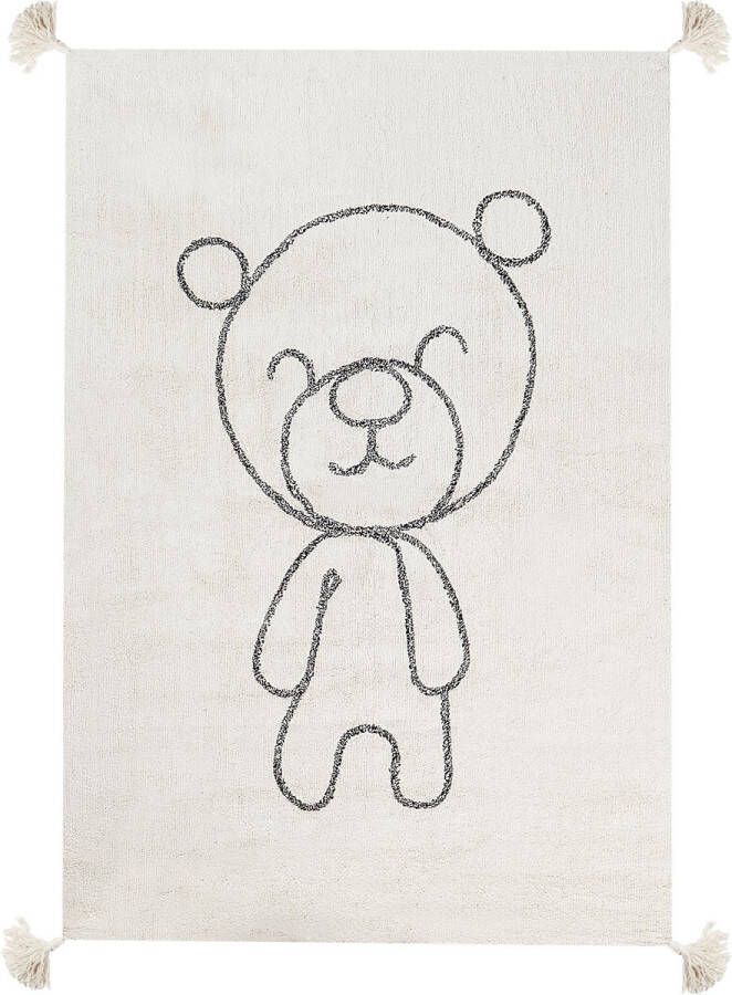 Beliani Vloerkleed teddybeer katoen beige 140 x 200 cm ZORAKAN - Foto 3