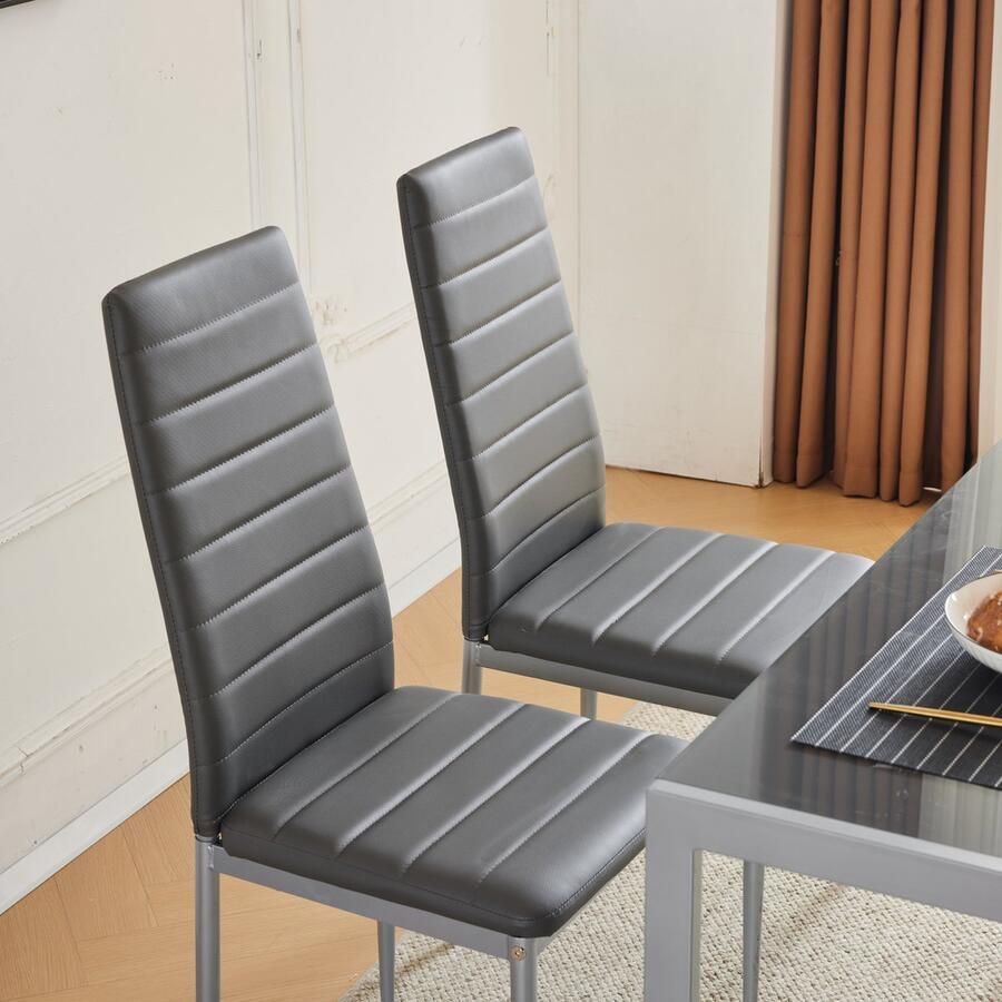 Bellavio Eetkamerstoelen set van 4 Eetkamerstoel Gestoffeerde Stoel Modern Stijlvol Design Grijs