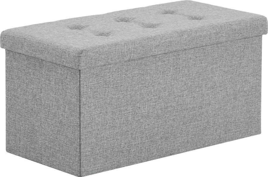 Bellavio Zitbank met Opbergruimte Opbergbank Opbergbox 76x38x38cm Linnen Donkergrijs