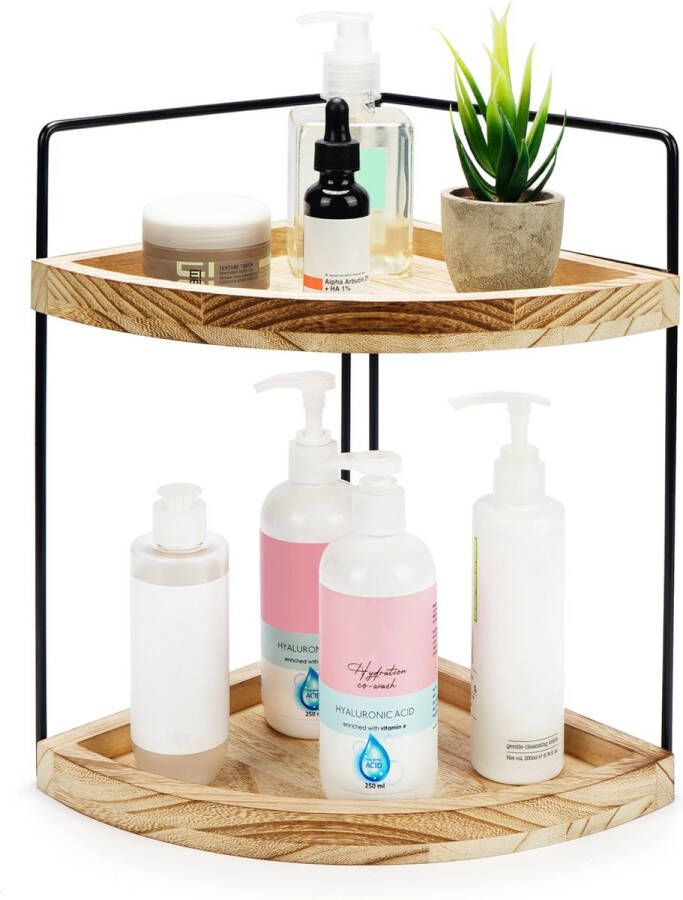 BELLE VOUS 2 Laags Badkamer Werkblad Hoek Organizer Plank Opslag Rek voor Make-up Tafel Dressoir Keuken of Badkamer Werkblad Hoek Plank voor Cosmetica Make-up Specerijen & Meer