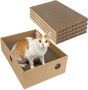 BELLE VOUS 5 Stuks Kartonnen Katten Krab Planken met Bed Doos 24 x 33 cm Omkeerbare Katten Krab Vervanging Planken Binnen Golfkarton Lounger voor Kat Kitten om te Rusten en Spelen - Thumbnail 3