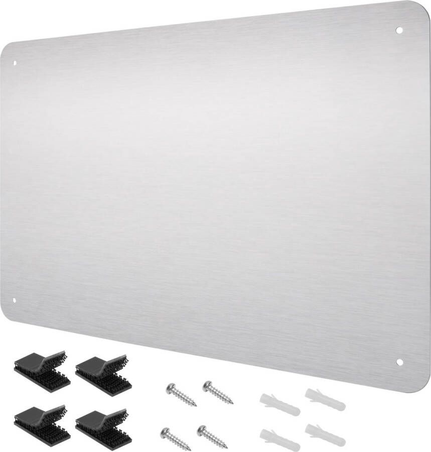 BELLE VOUS A3 Magnetic Stainless Steel Notice Board 30 x 45cm 12 x 18 Inches Wall Display Board for Letters Numbers Notes & Photos Ideal for Kitchen Refrigerator Cabinet Home or Office