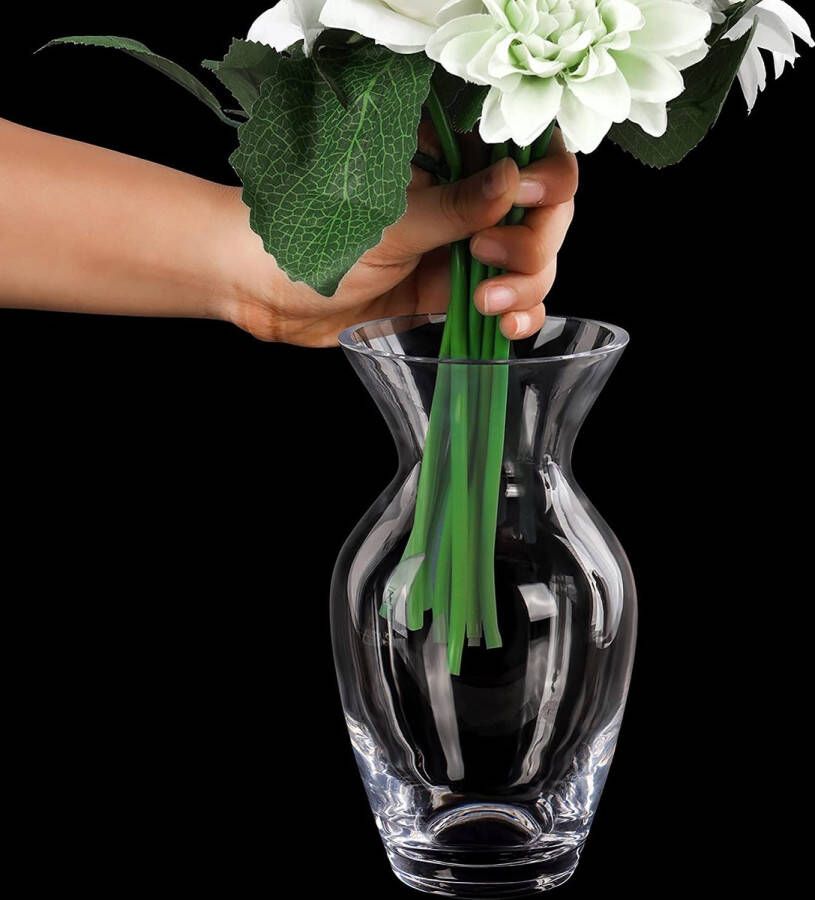BELLE VOUS Kleine vaas van helder kristalglas 18 cm hoge vaas Glazen vaas cilinder bloemenvaas modern en decoratief voor thuis bruiloft cadeau bureau en kantoordecoratie - Foto 2