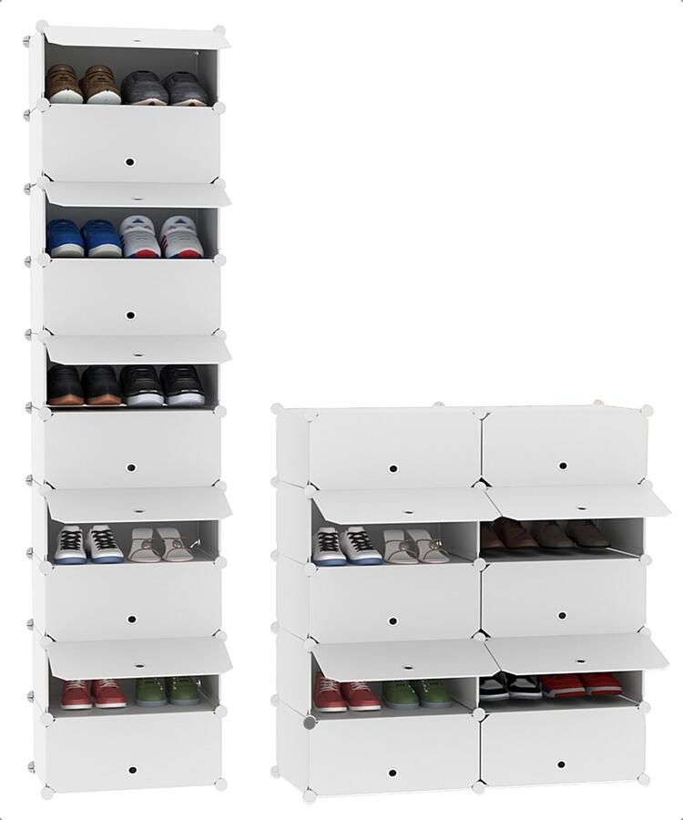 Bellettini Verstelbaar Schoenenrek en Schoenenkast Geschikt voor 20 schoenen Zwart