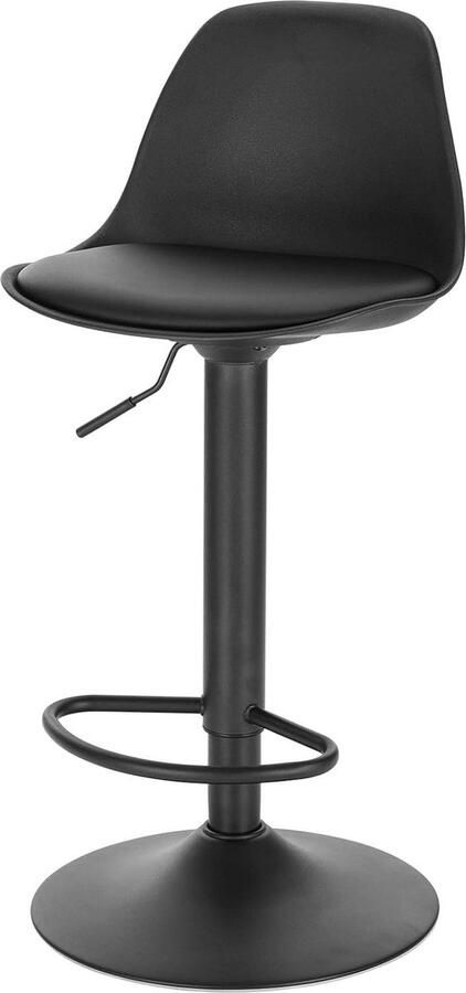 Belmarkt 1 barkruk 1 x barkruk met rugleuning barstoelen in hoogte verstelbaar en 360° draaibaar modern voor eetkamer bar zwart