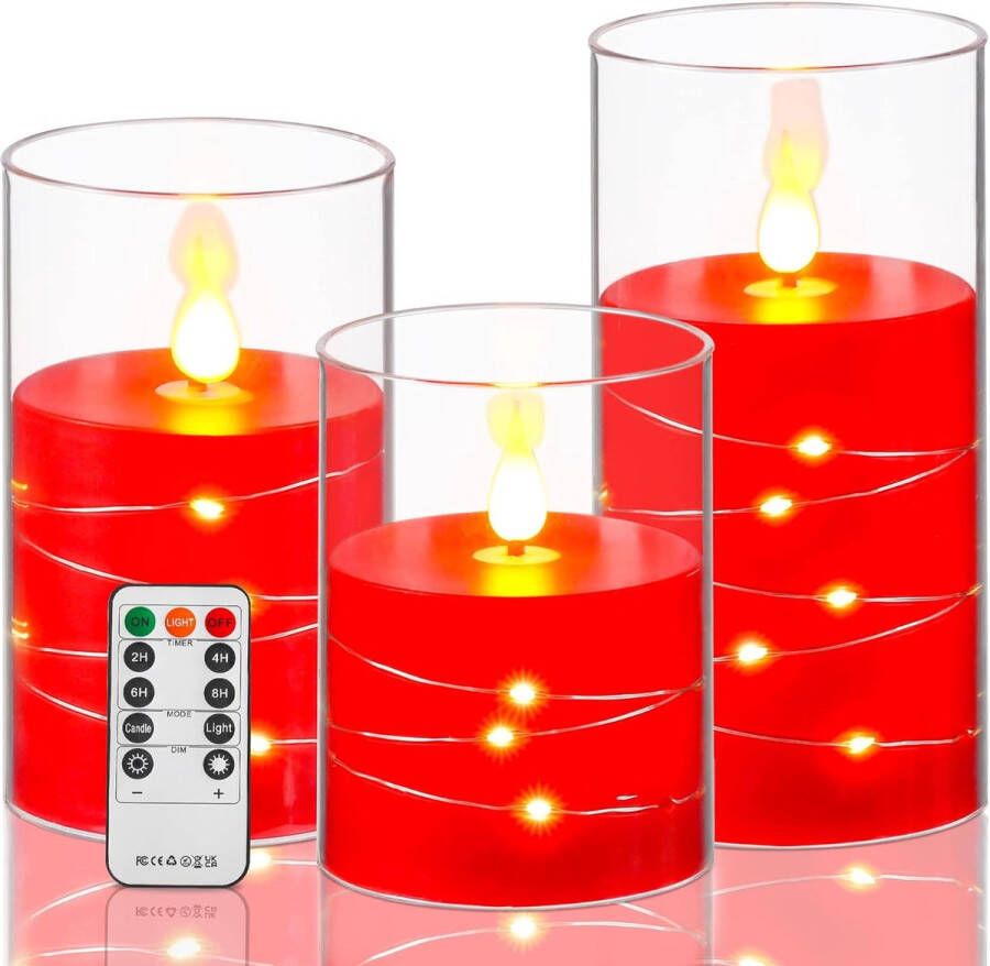 Belmarkt Vlamloze kaarsen LED kaarsen rode fee lamp kaars