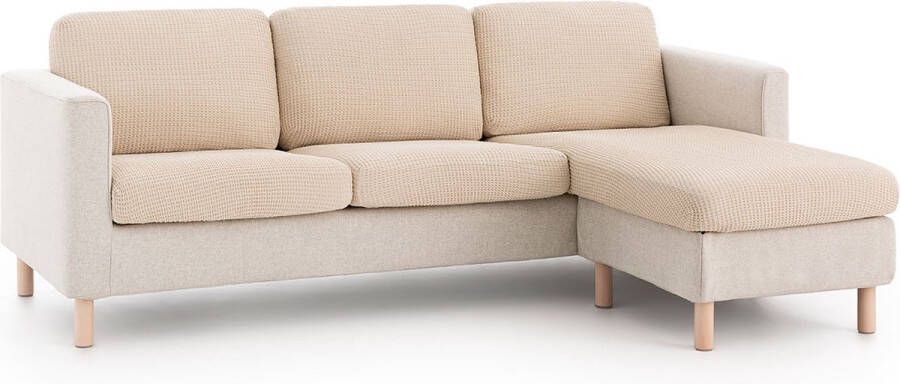 Belmarti Zitkussenhoes Bali 130cm tot 185cm breed Ivoor Premium universele kussenhoezen voor zitbanken caravans boten en campers