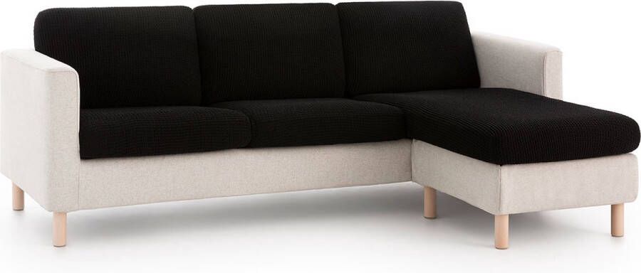 Belmarti Zitkussenhoes Bali 130cm tot 185cm breed Zwart Premium universele kussenhoezen voor zitbanken caravans boten en campers