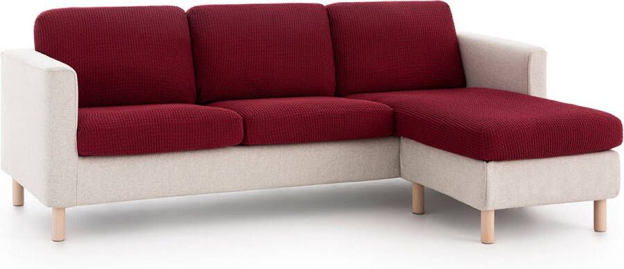 Belmarti Zitkussenhoes Bali 65cm tot 95cm breed Rood Universele zitkussen hoes voor elke zithoek Multi-elastisch - Foto 2