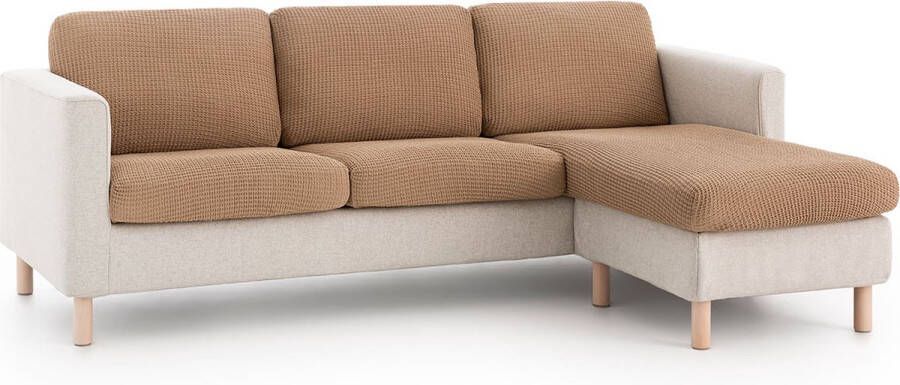Belmarti Zitkussenhoes Bali 95cm tot 130cm breed Beige Universele zitkussen hoes voor elke zithoek Multi-elastisch