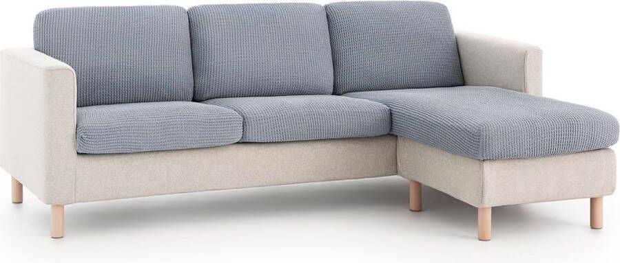 Belmarti Zitkussenhoes Bali 95cm tot 130cm breed Lichtblauw Universele zitkussen hoes voor elke zithoek Multi-elastisch