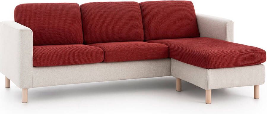 Belmarti Zitkussenhoes Bali 95cm tot 130cm breed Steenrood Universele zitkussen hoes voor elke zithoek Multi-elastisch