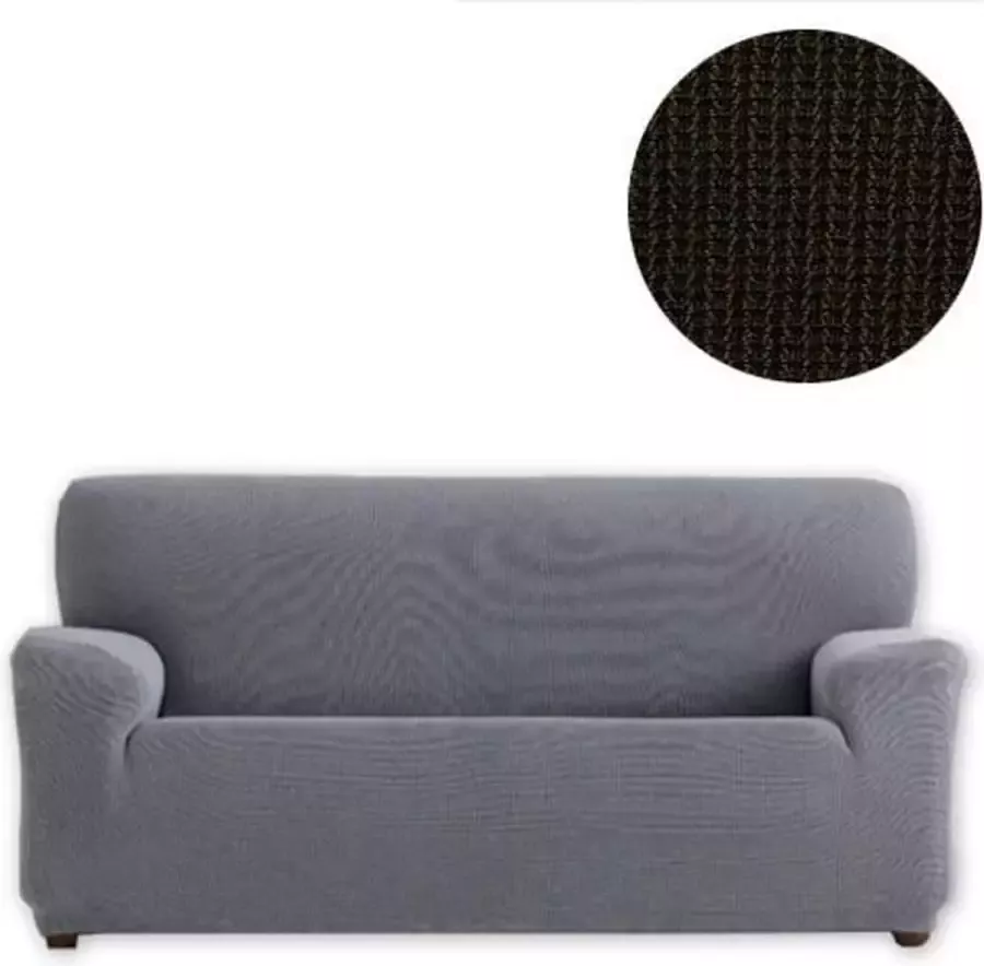 Belmarti Bankhoes Kreta 220cm 250cm breed Bruin Voorgevormde elastische hoezen met mooie pasvorm Premium kwaliteit uit Europa