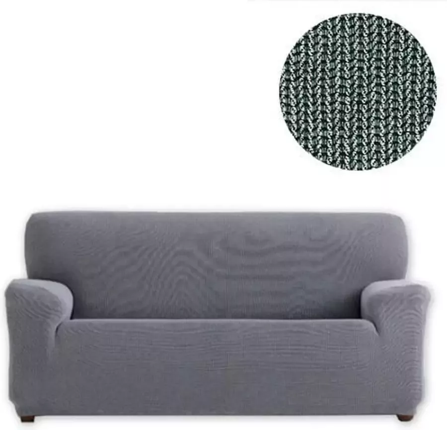 Belmarti Bankhoes Kreta 220cm 250cm breed Donkergrijs Voorgevormde elastische hoezen met mooie pasvorm Premium kwaliteit uit Europa