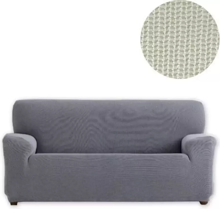 Belmarti Bankhoes Kreta 220cm 250cm breed Ivoor Voorgevormde elastische hoezen met mooie pasvorm Premium kwaliteit uit Europa