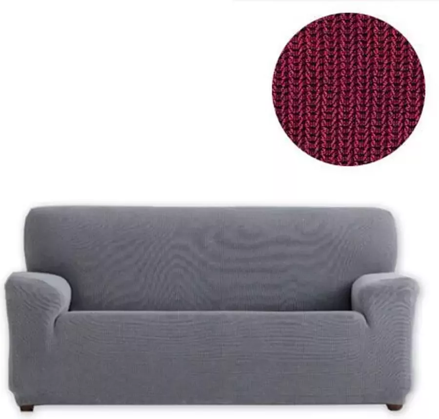 Belmarti Bankhoes Kreta 220cm 250cm breed Paars Voorgevormde elastische hoezen met mooie pasvorm Premium kwaliteit uit Europa