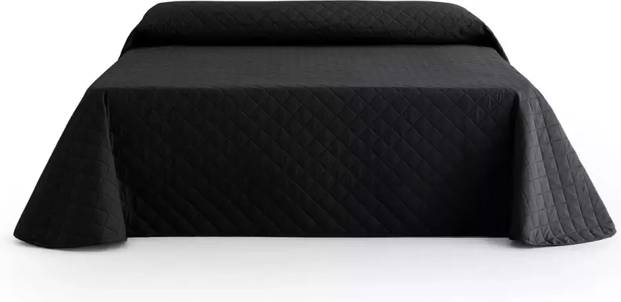 Belmarti Bedsprei Duo Quilt Zwart sprei maat 270-270 cm voor 2-persoons bed van circa 180-200 cm