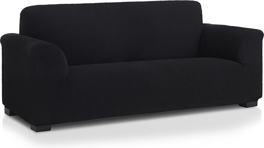 Belmarti Bankhoes Milos 180cm tot 250cm breed Zwart Bankhoezen van ademend katoen Premium kwaliteit Extreme stretch