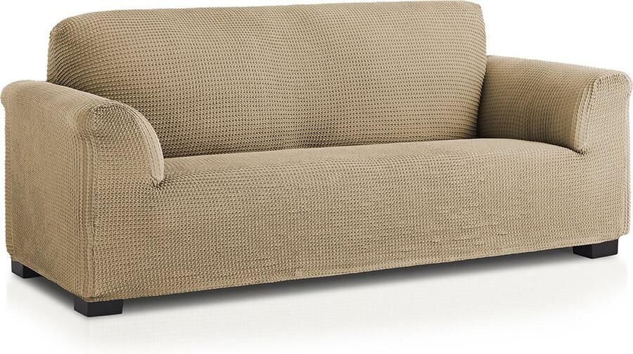 Belmarti Bankhoes Milos 180cm tot 250cm breed Beige Bankhoezen van ademend katoen Premium kwaliteit Extreme stretch