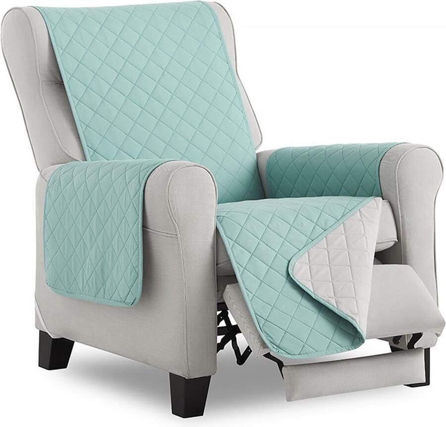 Belmarti Fauteuilbeschermer Duo quilt Jade 55cm breed Aan twee kanten te gebruiken Fauteuilbeschermer van zacht microvezel voor optimaal comfort