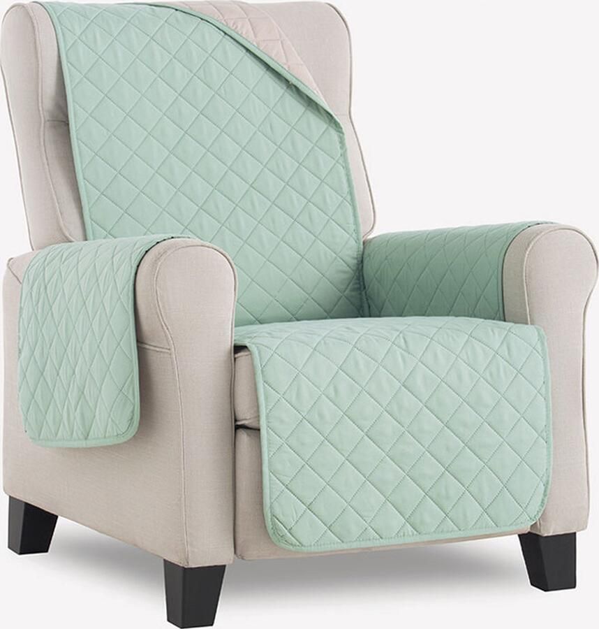 Belmarti Fauteuilbeschermer Duo quilt Mint 55cm breed Aan twee kanten te gebruiken Fauteuilbeschermer van zacht microvezel voor optimaal comfort
