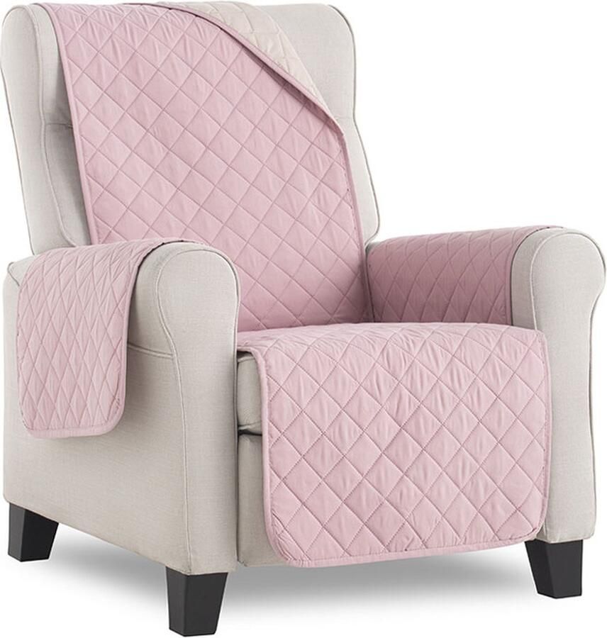 Belmarti Fauteuilbeschermer Duo quilt Roze 55cm breed Aan twee kanten te gebruiken Fauteuilbeschermer van zacht microvezel voor optimaal comfort