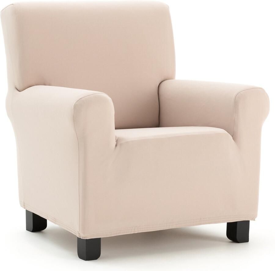 Belmarti Fauteuilhoes Anza 70cm tot 110cm breed beige Luxe stretchstof Subtiel patroon Premium kwaliteit